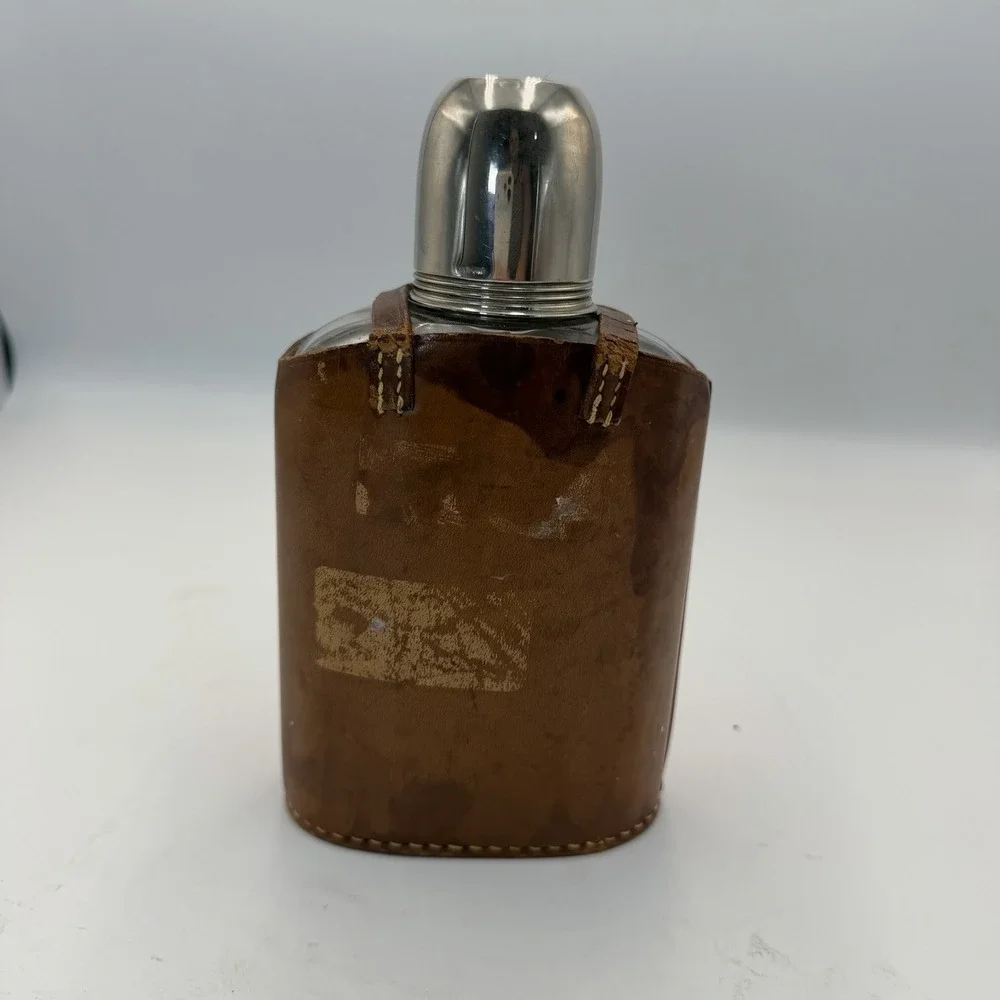 Vintage Liquor Flask Container With Shot Glasses Made In Germany
